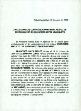 
Análisis de las contradicciones en el pliego de consignación de Alejandro López Villanueva.


