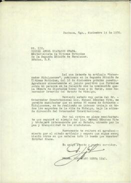 
Sr. Lic. Miguel Ángel Granados Chapa. Editorialista de Ultimas Noticias de la Segunda Edición de Excelsior, México, D.F.



