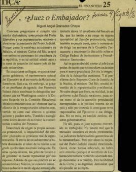 
¿Juez o embajador?.


