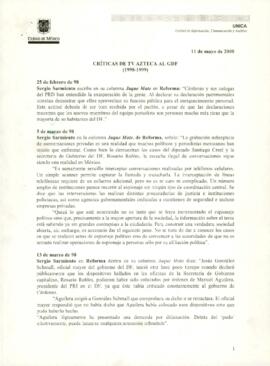 
Críticas de TV Azteca a al GDF.


