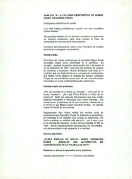 
Análisis de la columna periodistica de Miguel Ángel Granados Chapa.


