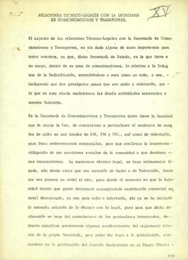 
Relaciones tecnico-legales con la Secretaria de Comunicaciones y Transportes.


