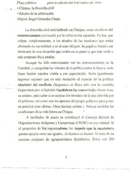 
Chiapas la discordia civil, efectos de la sublevación.


