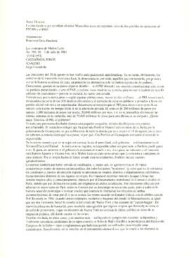
Señor Director : La conclusión a que se refiere el señor Musacchio no es del reportero, sino de do s partidos de oposición, el. PFCRN y el PRD.


