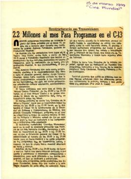 
2.2 millones al mes para programas en el C-13.


