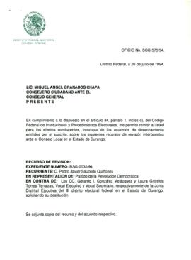 
OFICIO No. SCG-575/94.



