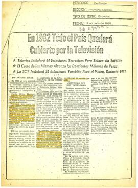 
En 1982 todo el país quedará cubierto por la Televisión.


