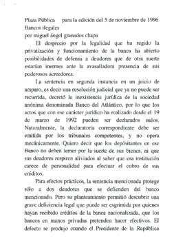 
Bancos ilegales.
Daño moral.


