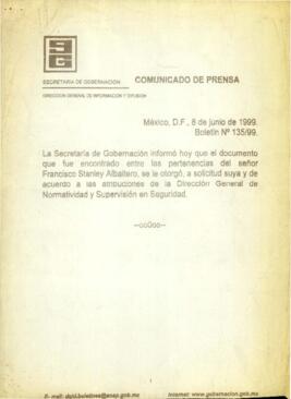 
Comunicado de prensa.


