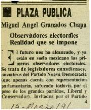 
Observadores electorales. Realidad que se impone.


