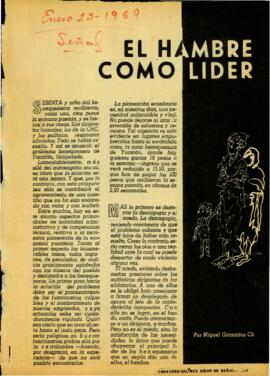 
El hambre como líder.
La juventud de la vida cívica.


