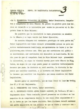 
Transcripción de una sesión legislativa.


