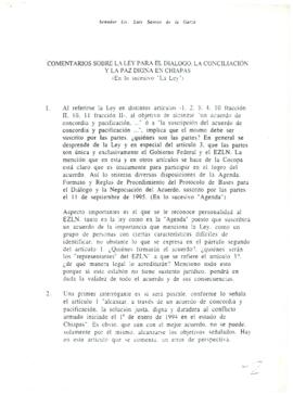 
Comentarios sobre la ley para el diálogo, la conciliación y la paz digna en Chiapas.


