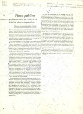 Acercamiento de PCM y PPS / Difícil alianza izquierdista