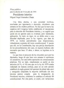 
Presidente interino.


