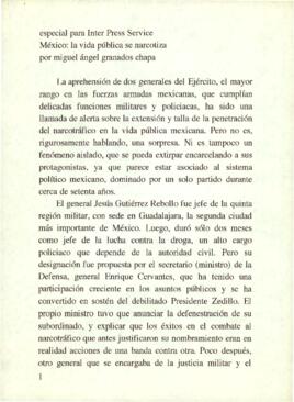 
México : la vida pública se narcotiza.


