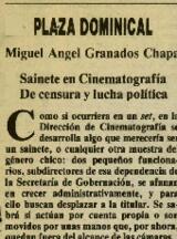 
Sainete en Cinematografía. De censura y lucha política.


