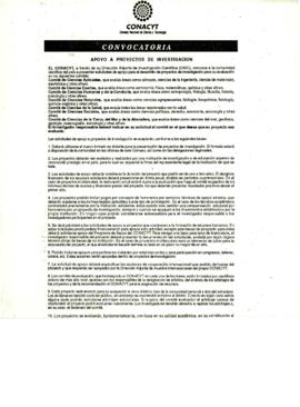 
CONACYT Consejo Nacional de Ciencia y Tecnología apoyo a proyectos de investigación.



