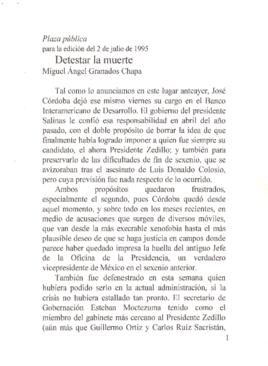 
Detestar la muerte.


