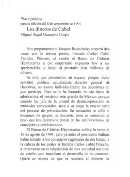 
Los dineros de Cabal.


