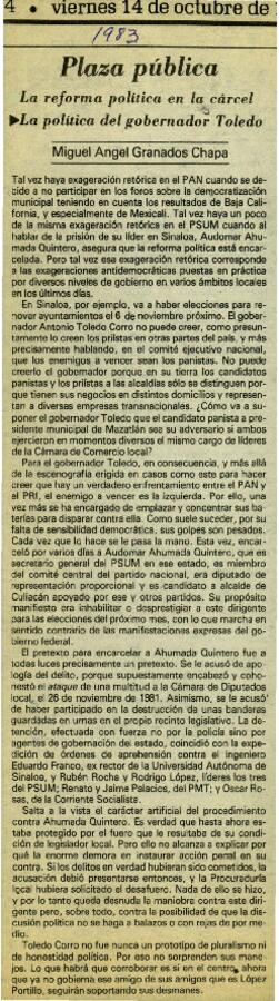 
La reforma política en la cárcel.


