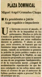 
Ex presidentes a juicio. Aspe regañón e impaciente.


