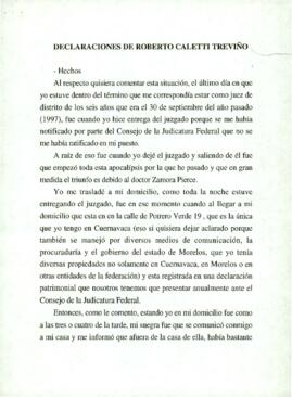 
Declaraciones de Roberto Caletti Treviño.



