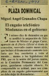 
El engaño telefónico. Mudanzas en el gobierno.


