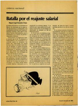 
Batalla por el reajuste salarial.
Dos años de desafío democrático.
MM no es el más fuerte ni.


