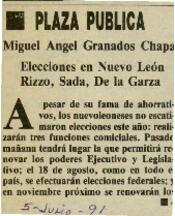 
Elecciones en Nuevo León. Rizzo, Sada, De la Garza.


