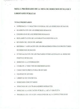 
Temas a tratar en las mesas.


