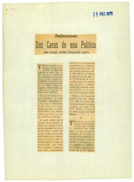 
Definiciones Dos caras de una política.


