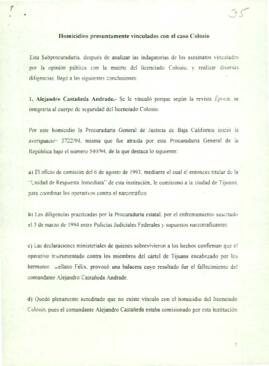 
Homicidios presuntamente vinculados con el caso Colosio.


