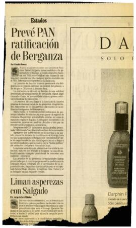 
Prevé PAN ratificación deBerganza.


