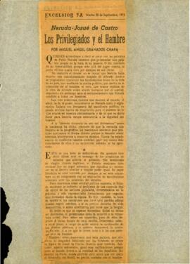 
Neruda Josué de Castro Los Privilegiados y el Hambre.
Remedio a la crisis ¿Violencia contra violencia?.


