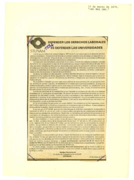
Defender los Derechos Laborales es Defender las Universidades.


