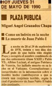 
Como un ladrón en la noche. La muerte de Juan Pablo I.


