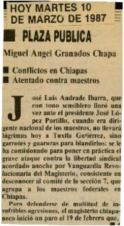 
Conflictos en Chiapas. Atentado contra maestros.


