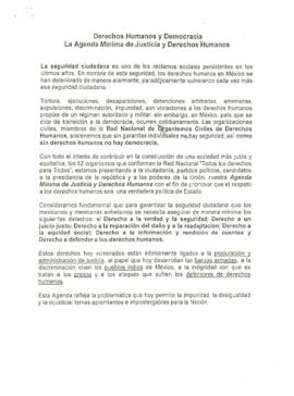 
Derechos Humanos y Democracia La Agenda Mínima de Justicia y Derechos Humanos.


