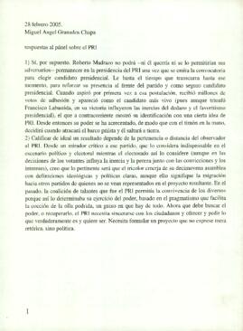 
Respuestas al panél sobre el PRI.


