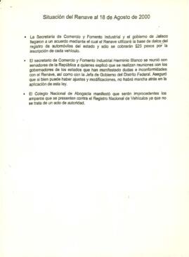 
Situación del Renave al 18 de Agosto de 2000.


