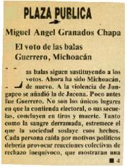 
El voto de las balas. Guerrero, Michoacán.


