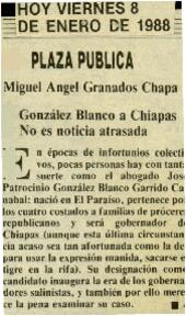 
González Blanco a Chiapas. No es noticia atrasada.


