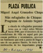 
Más refugiados de Chiapas. Programa de Asiento Seguro.


