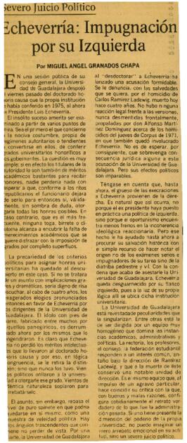 
Echeverría : Impugnación por su Izquierda.


