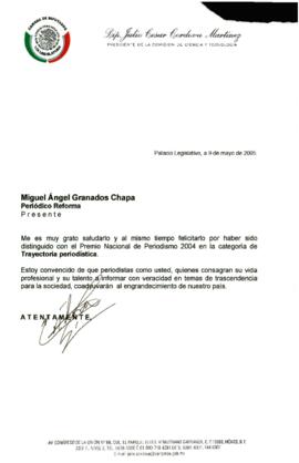 
Miguel Ángel Granados Chapa. Periódico Reforma.


