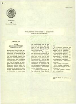 
Reglamento interior de la Secretaria de Eucación Pública.


