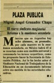 
El nuevo sindicato magisterial. Reforma a la enseñanza secundaria.


