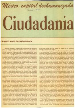 
México, capital deshumanizada y ciudadanía apática.


