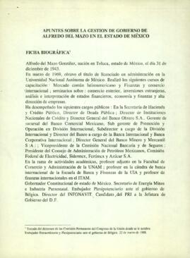
Apuntes sobre la gestión de gobierno de Alfredo del Mazo en el Estado de México.


